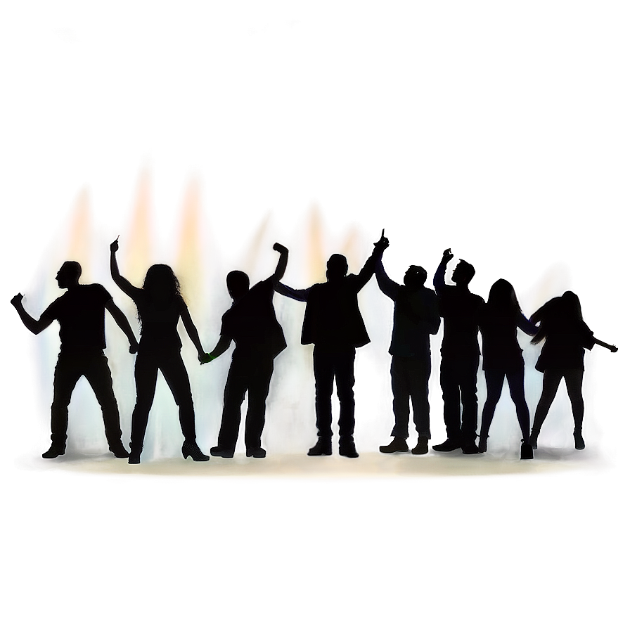 Lively Party Crowd Silhouette Png Dtc98