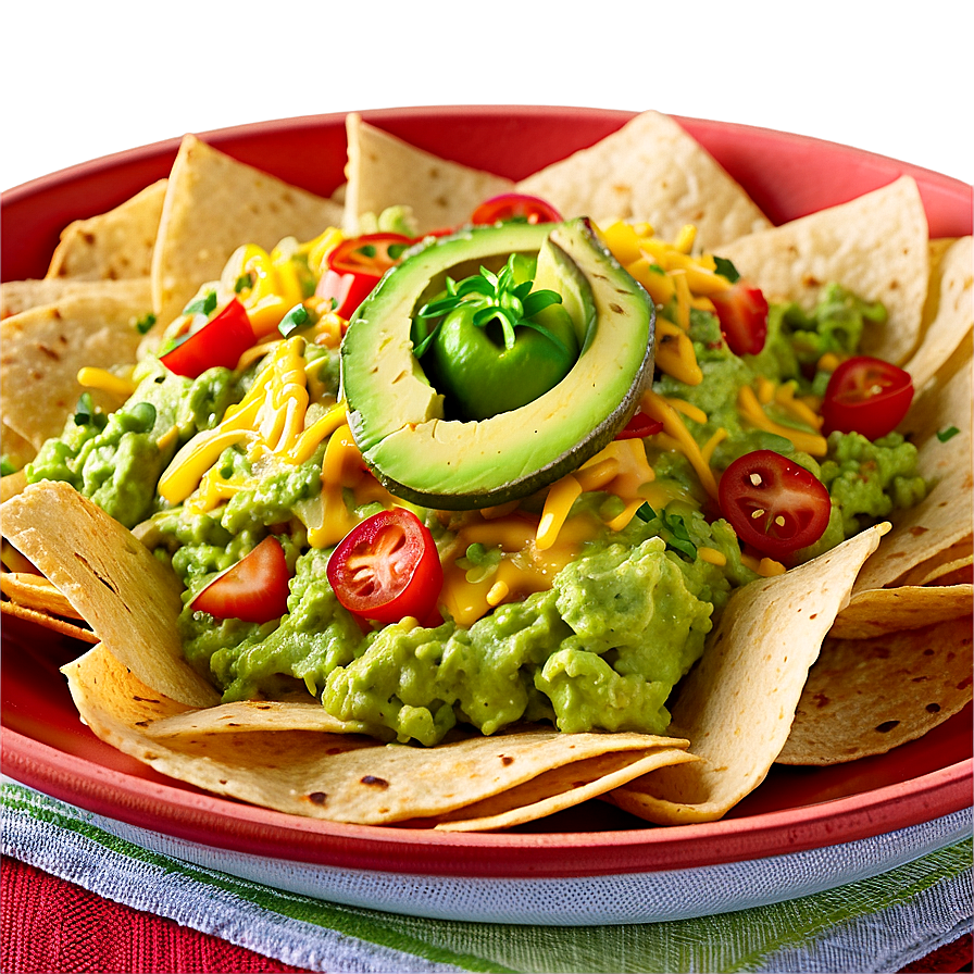 Loaded Nachos With Guacamole Png Nfj40