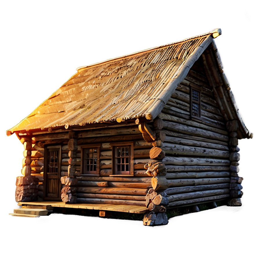 Log Cabin At Sunset Png Sfe