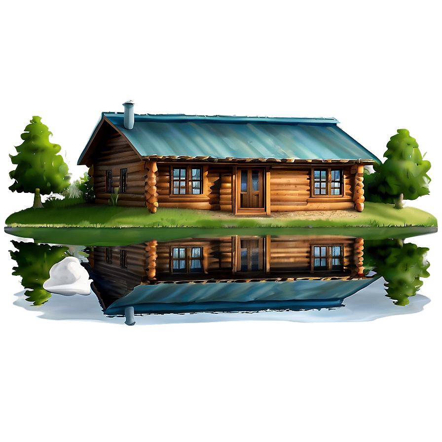 Log Cabin By The Lake Png 06122024