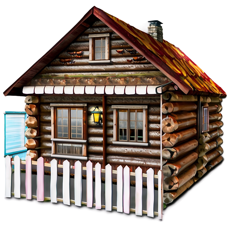 Log Cabin In Autumn Png 06122024