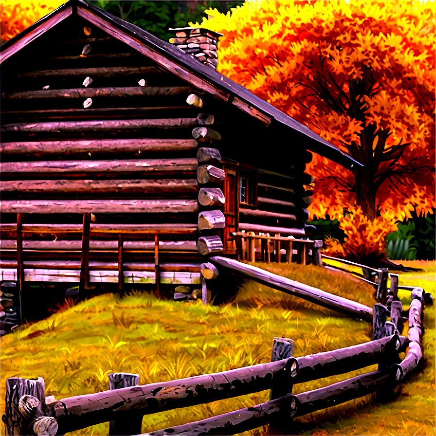 Log Cabin In Autumn Png 92