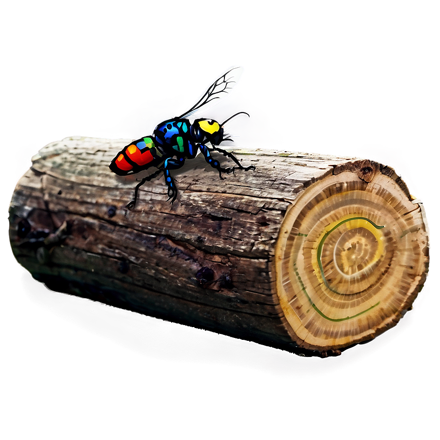 Log With Insects Png 05252024