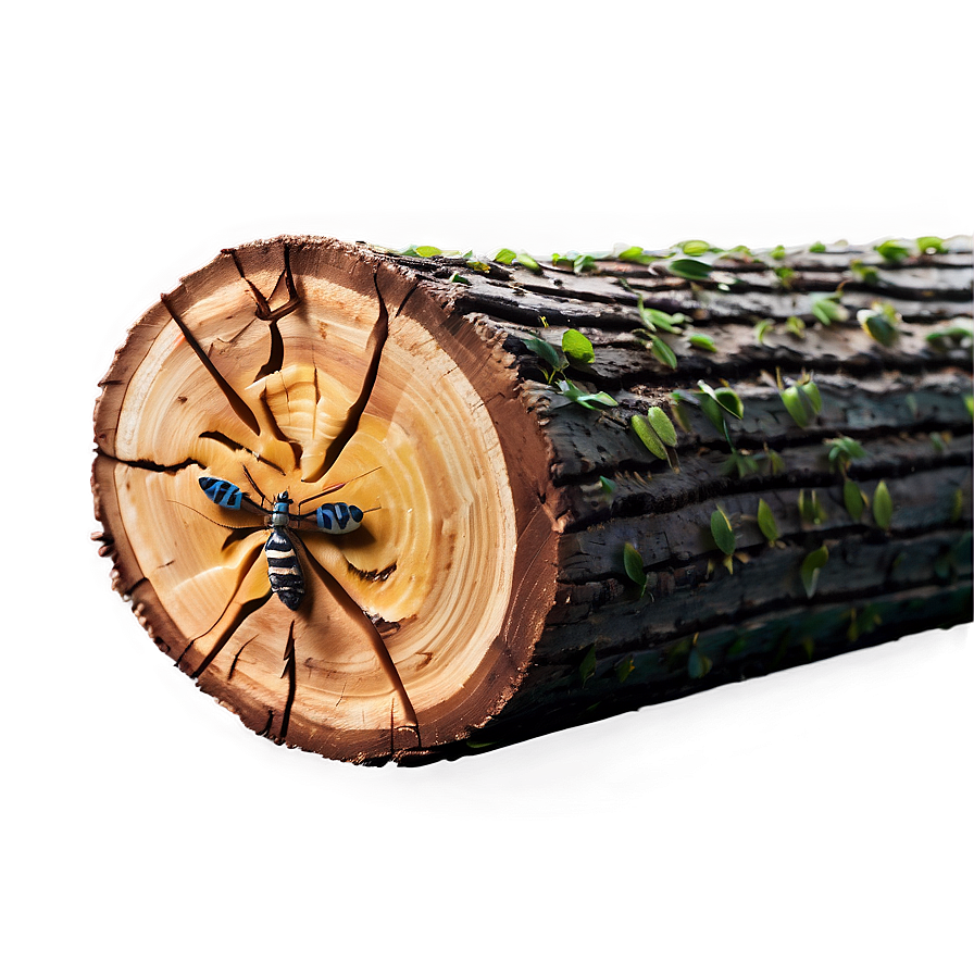 Log With Insects Png 05252024