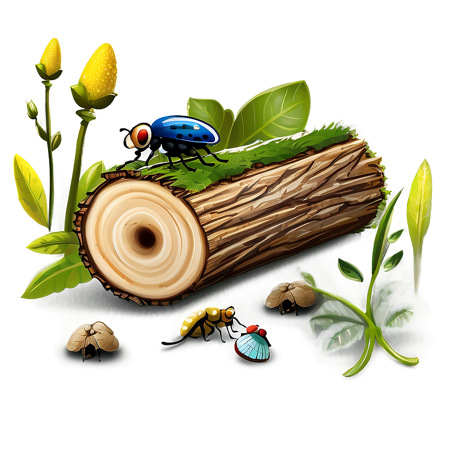 Log With Insects Png 43