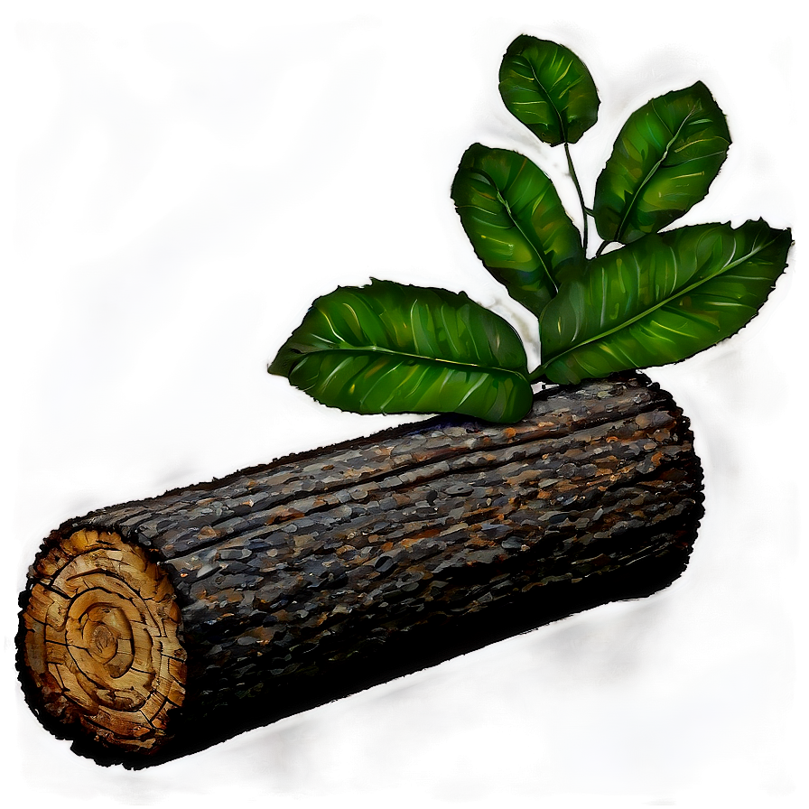 Log With Leaves Png 8