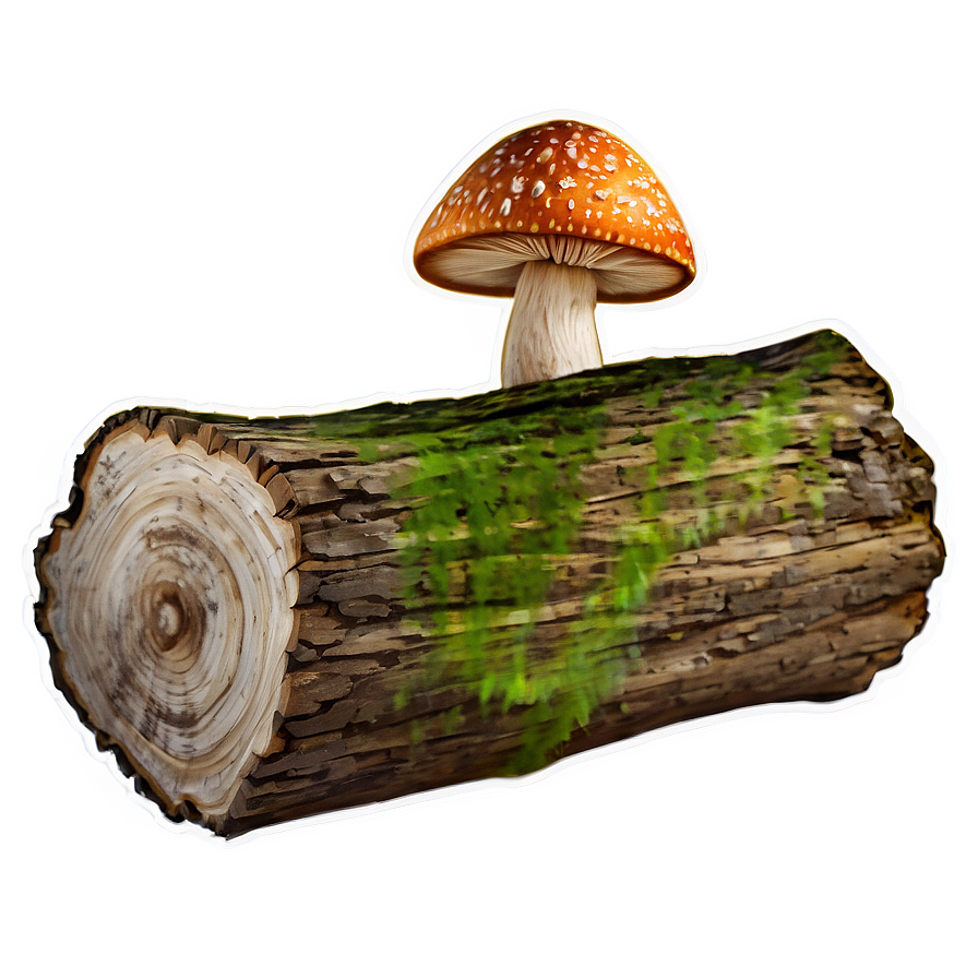 Log With Mushrooms Png 75