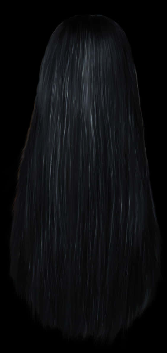 Long Black Hair Back View