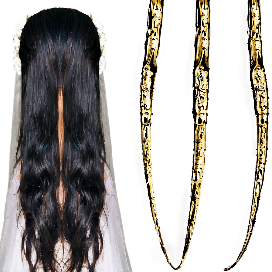 Long Hair Bridal Veil Png Sir