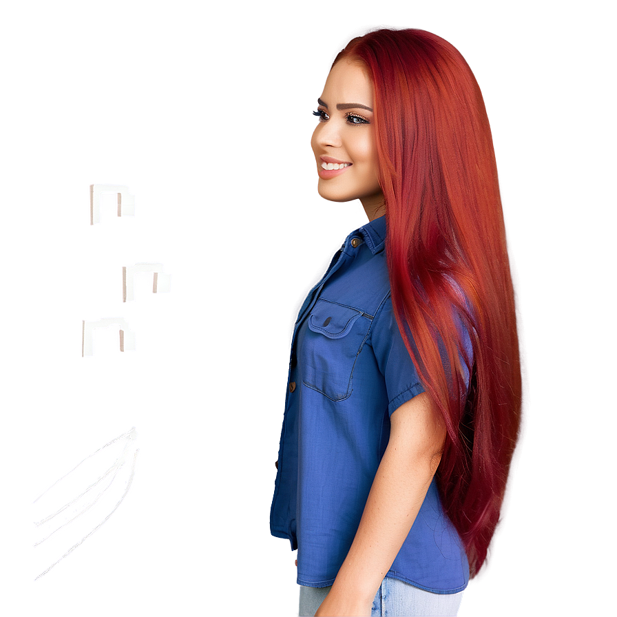 Long Hair Fiery Red Png 88