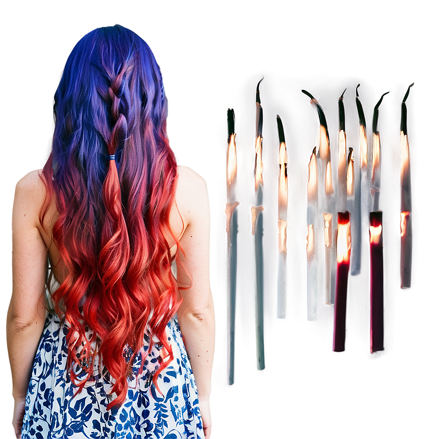 Long Hair Fiery Red Png Prq87