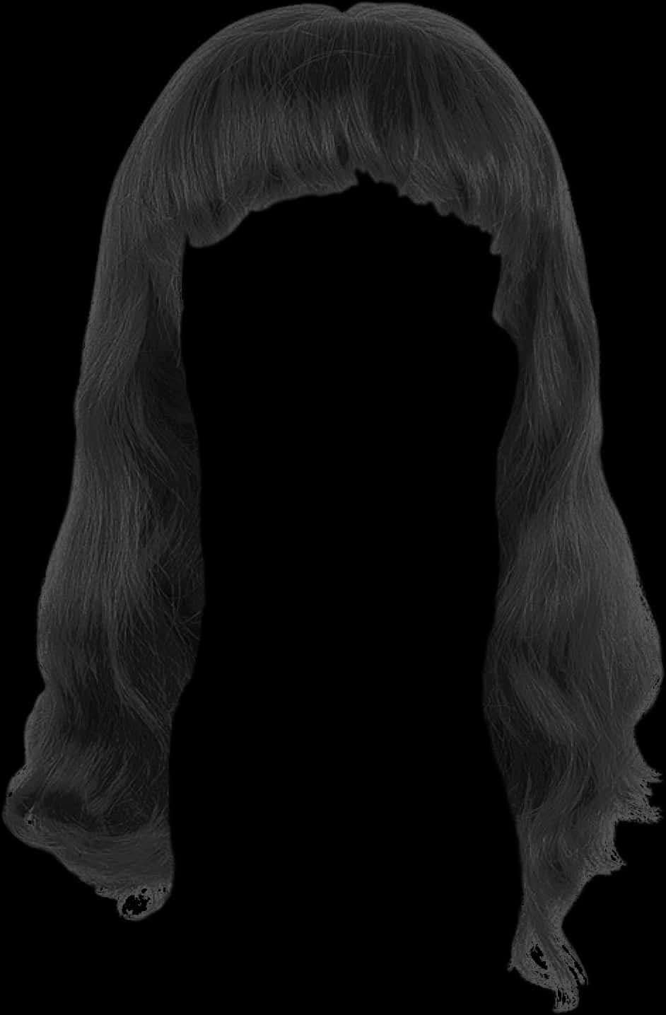 Long Wavy Hairstyle Silhouette