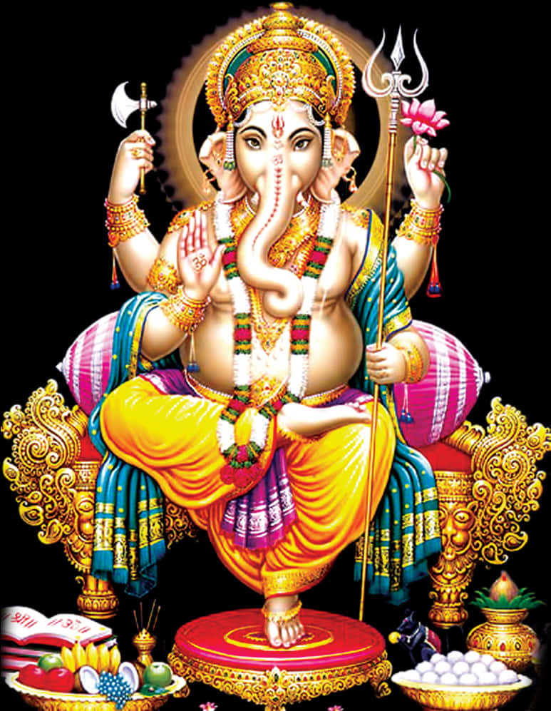 Lord Ganesh Colorful Illustration
