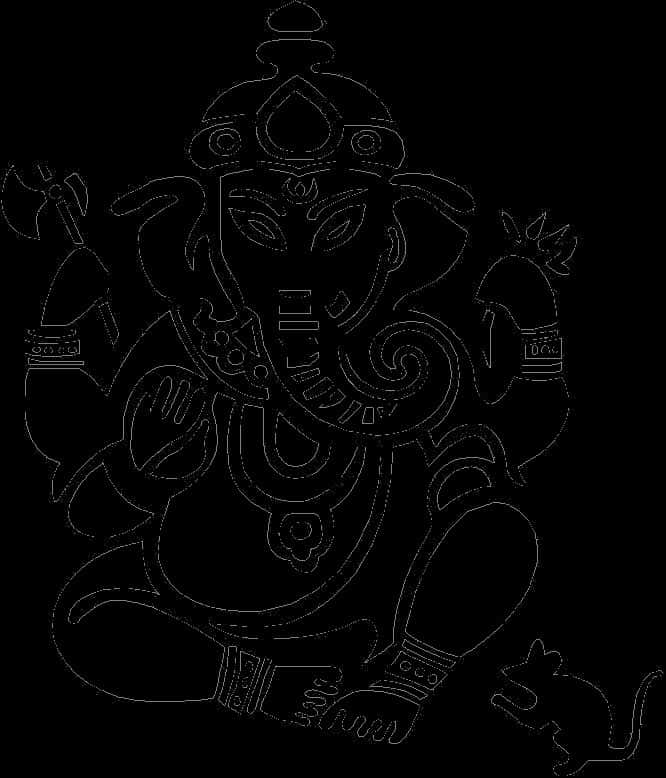 Lord Ganesh Outline Art