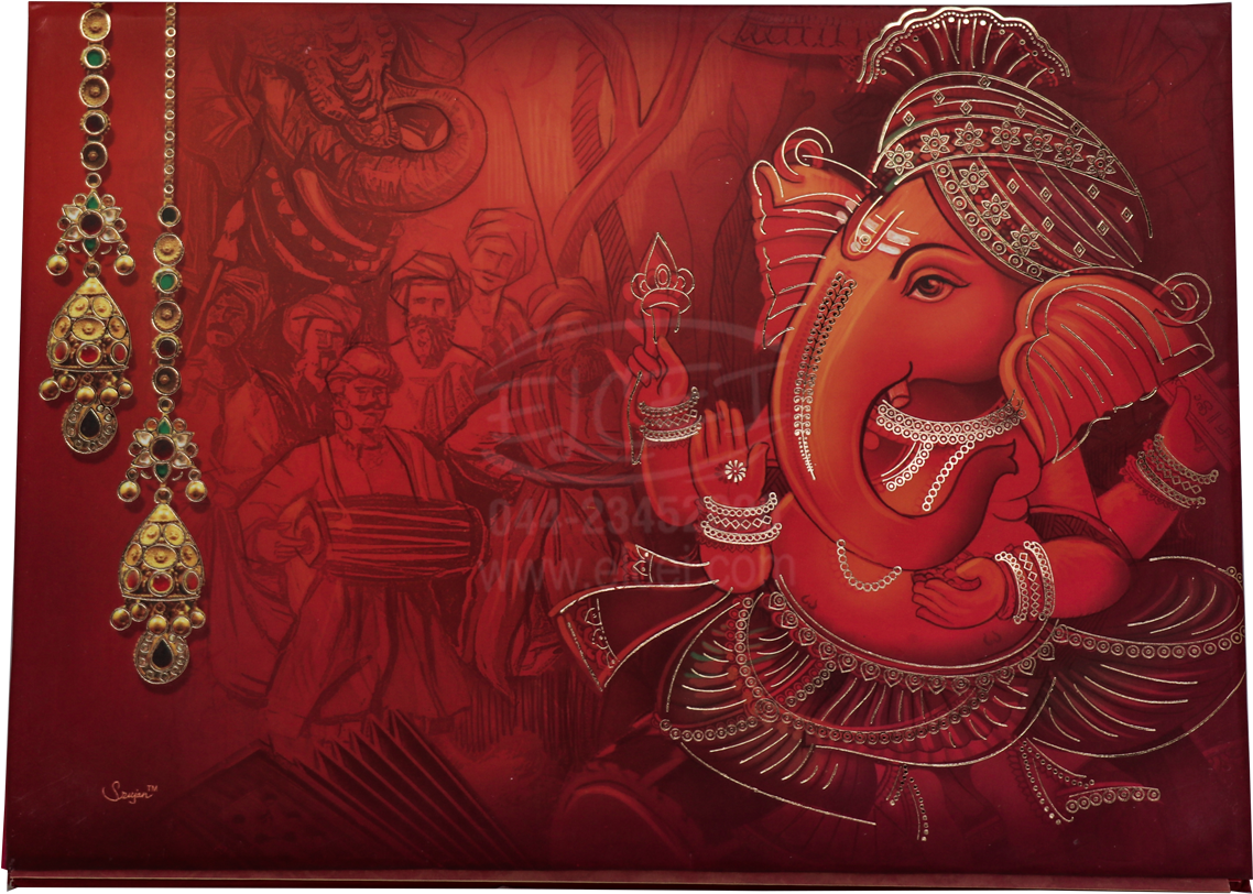 Lord Ganesha Hindu Wedding Invitation Artwork