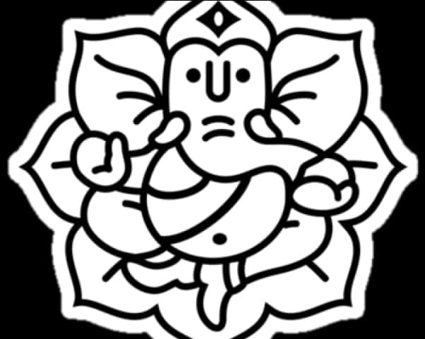 Lord Ganesha Line Art