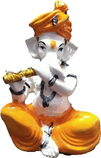 Lord Ganesha Playing Flute Statue