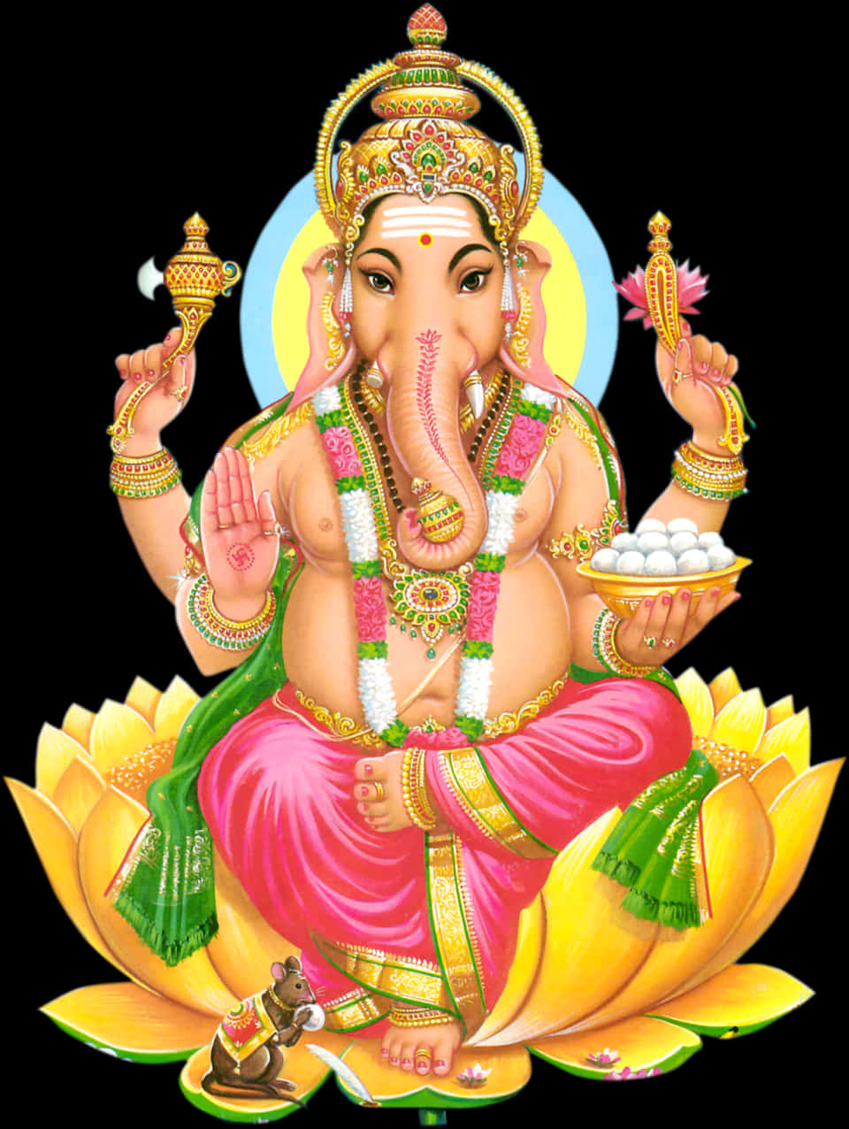 Lord Ganesha Seatedon Lotus