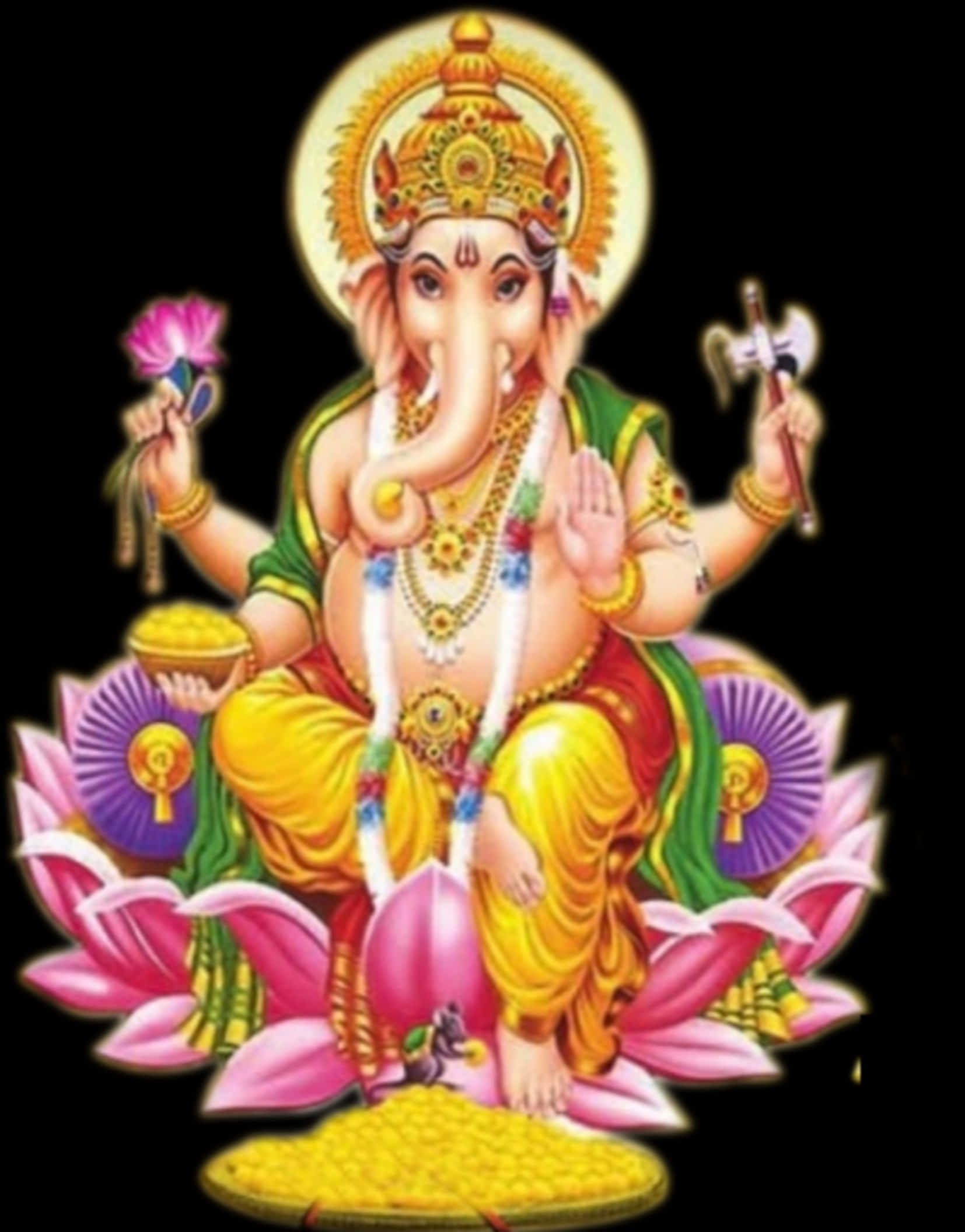 Lord Ganesha Seatedon Lotus