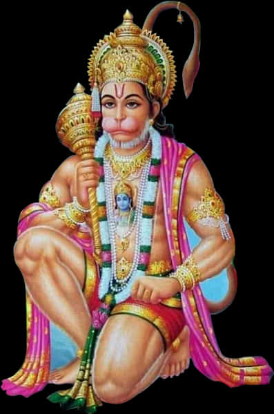 Lord Hanuman Seatedwith Gada