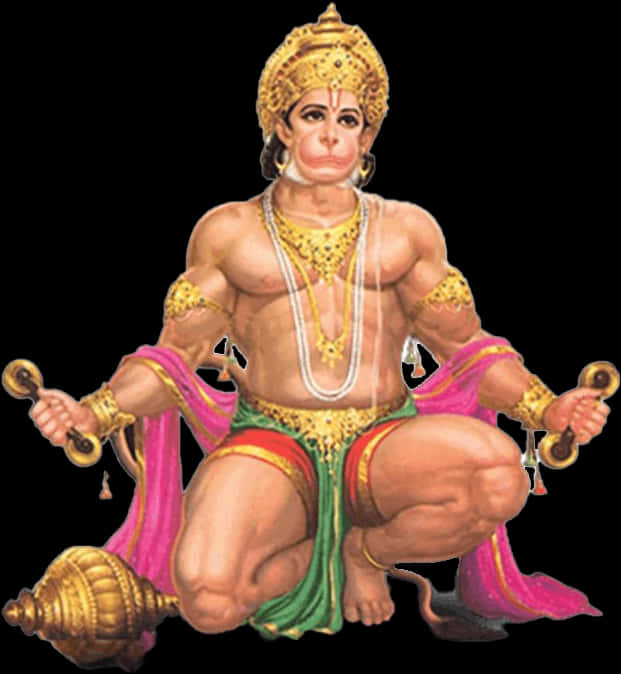 Lord Hanuman Sitting Pose