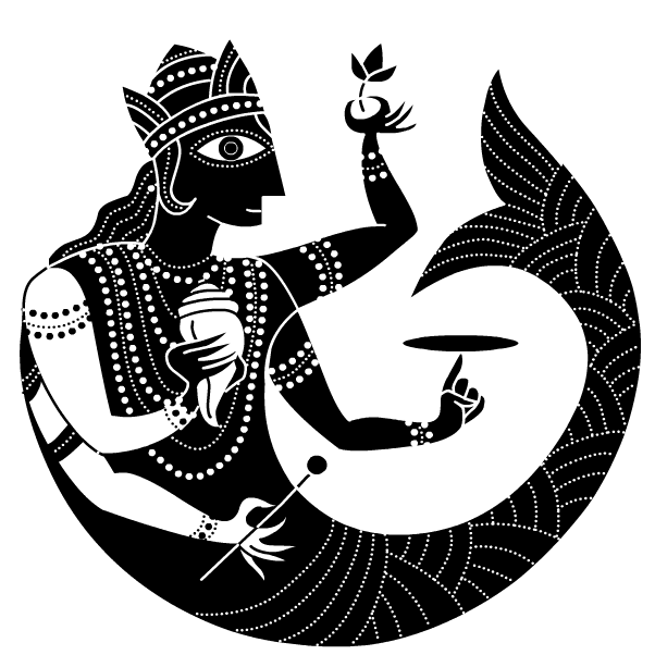 Lord Vishnu Blackand White Artwork