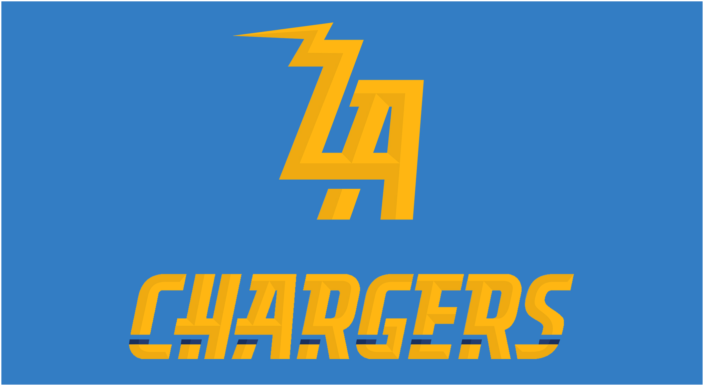 Los Angeles Chargers Logoon Blue Background