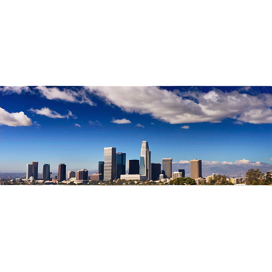 Los Angeles Skyline In Spring Png Kej