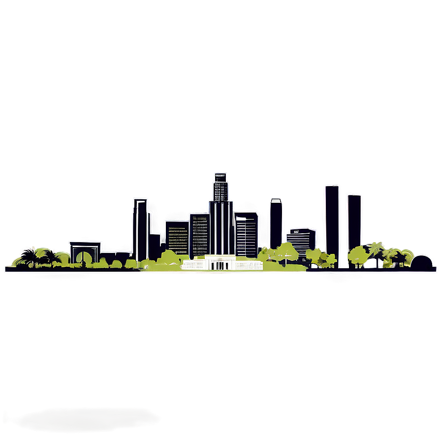 Los Angeles Skyline Outline Png Iak