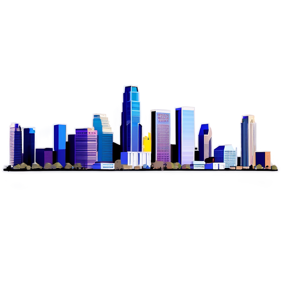 Los Angeles Urban Skyline Png Hrn