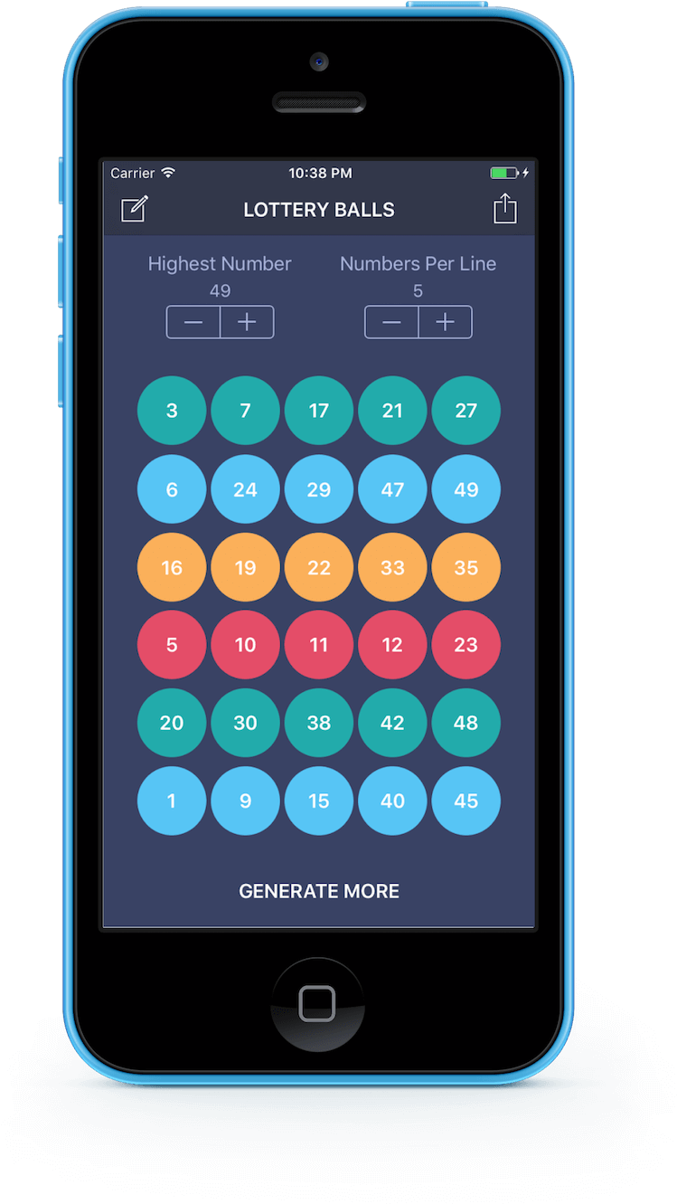 Lottery Number Generator App Screen