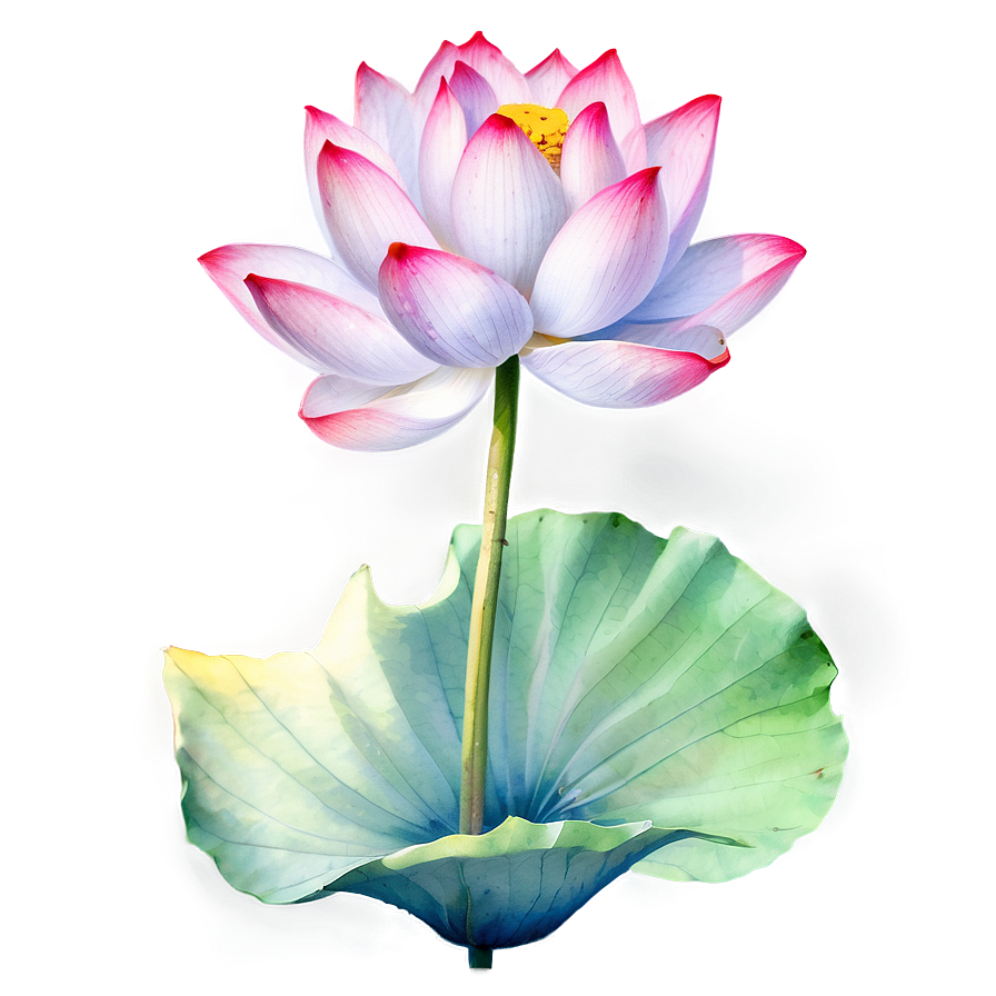 Lotus Watercolor Art Png 40