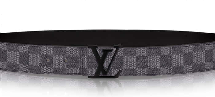 Louis Vuitton Black Grey Monogram Belt