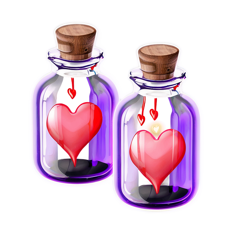 Love Potion With Hearts Png 06292024