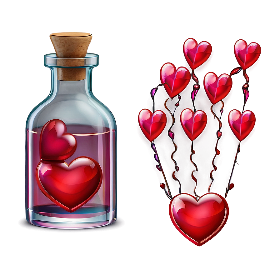 Love Potion With Hearts Png 84