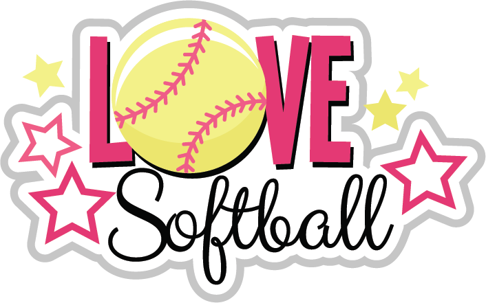 Love Softball Graphic Sticker