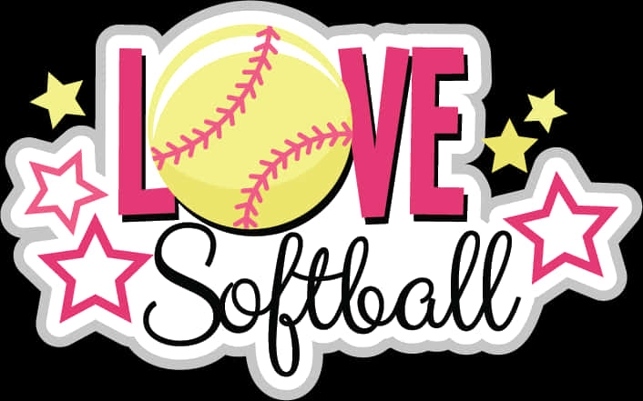 Love Softball Sticker Design