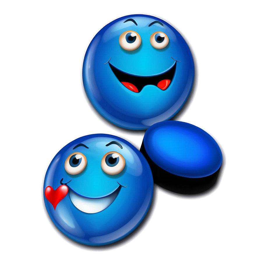 Love-themed Blue Emojis Png Epf