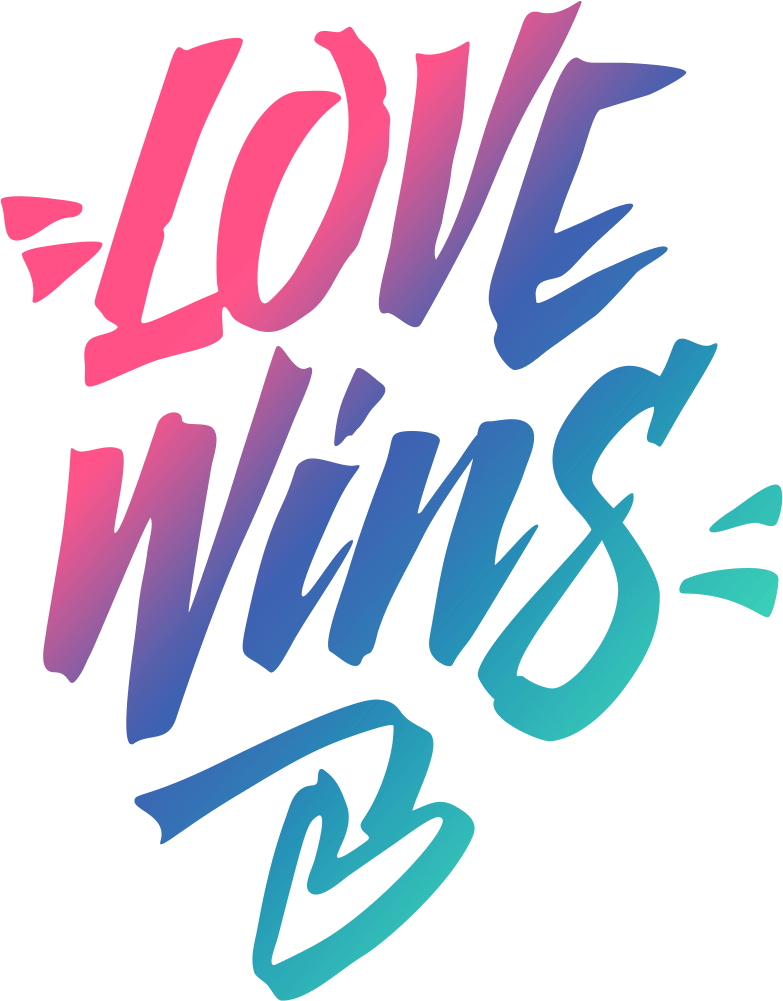 Love Wins Colorful Text Art