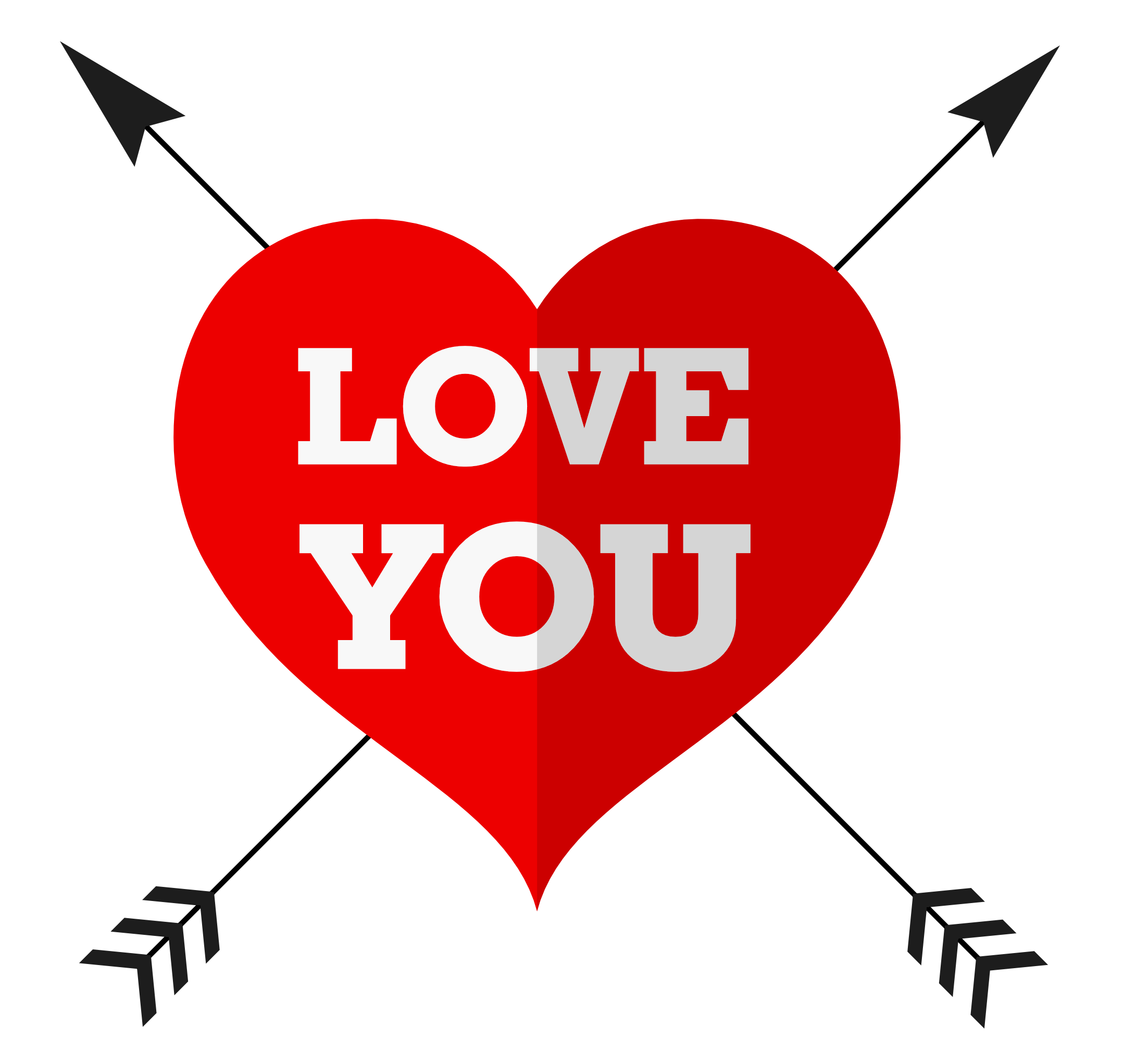 Love You Heart Arrows Graphic