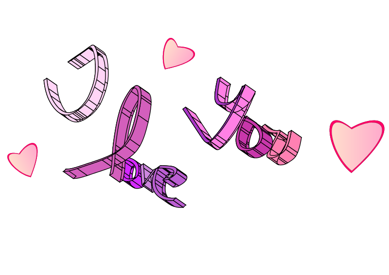 Love You Hearts Graphic