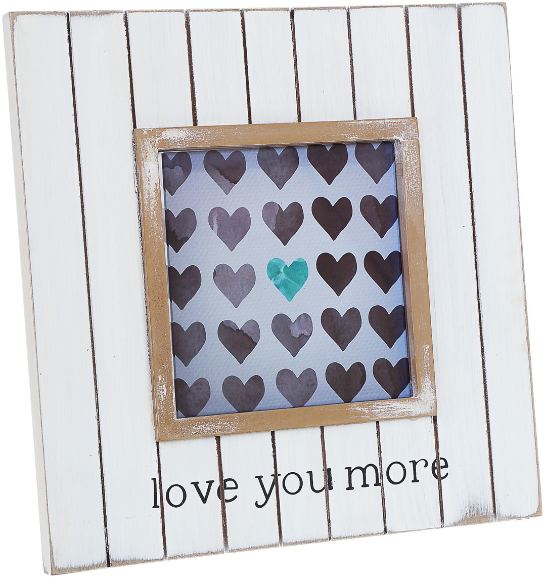 Love You More Heart Pattern Frame