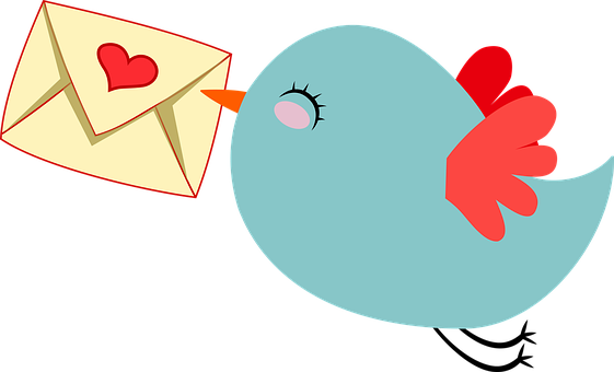 Lovebird Carrying Love Letter