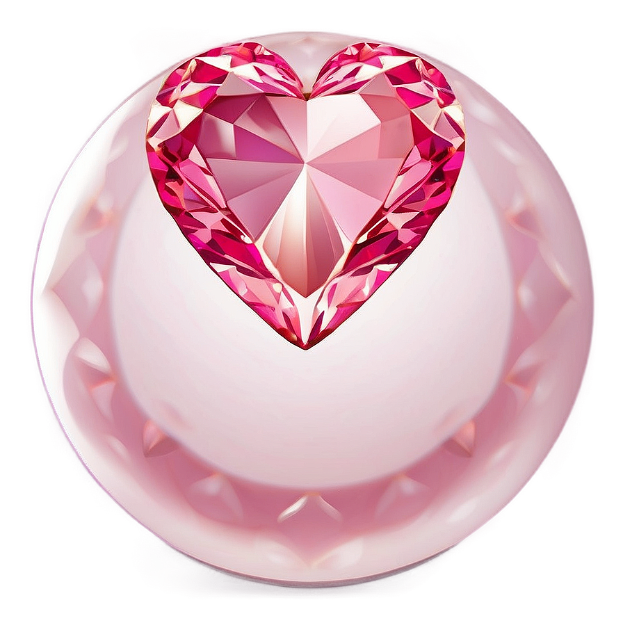 Lovely Pink Diamond Heart Icon Png 98