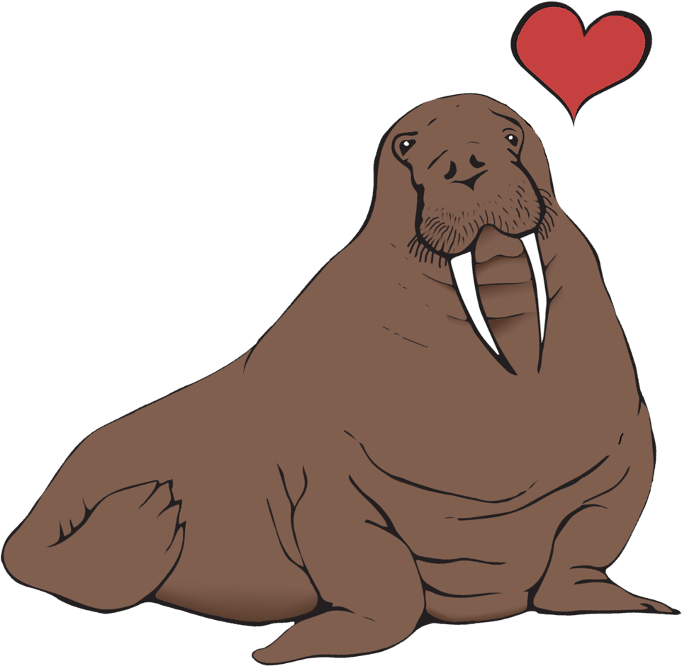 Loving Walrus Cartoon