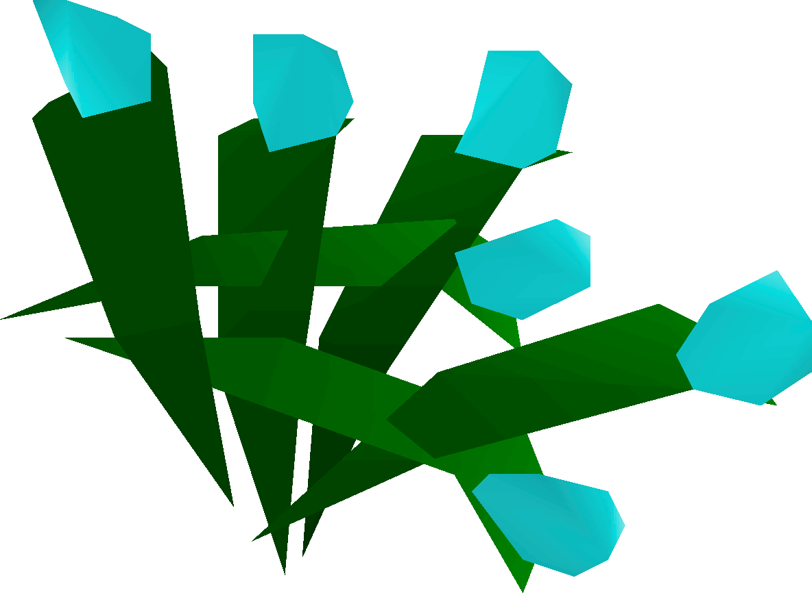 Low Poly Crystalsand Leaves