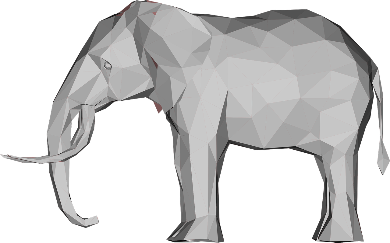 Low Poly Elephant Graphic