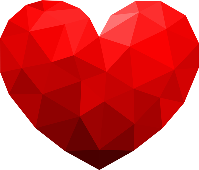 Low Poly Red Heart Graphic