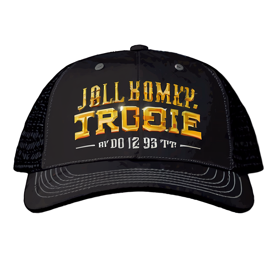 Low Profile Black Trucker Hat Png 06282024