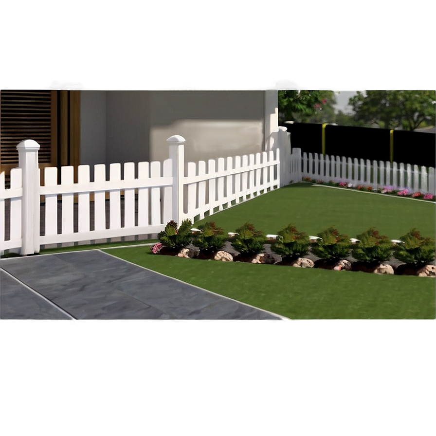 Low White Fence For Patio Png Aos